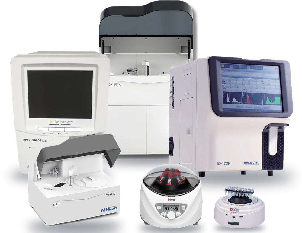 URIT 3000 Plus, BH-70P, CA-200, CA-331A e centrífugas D1008 e DM0506
